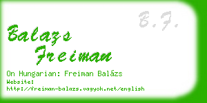 balazs freiman business card